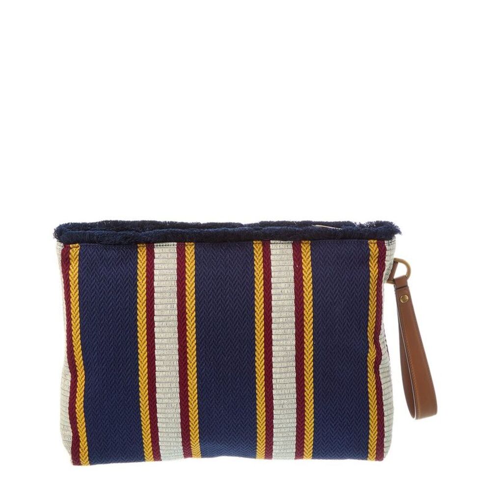 Gucci Embroidered Canvas & Leather Pouch, Blue - Picture 2 of 5